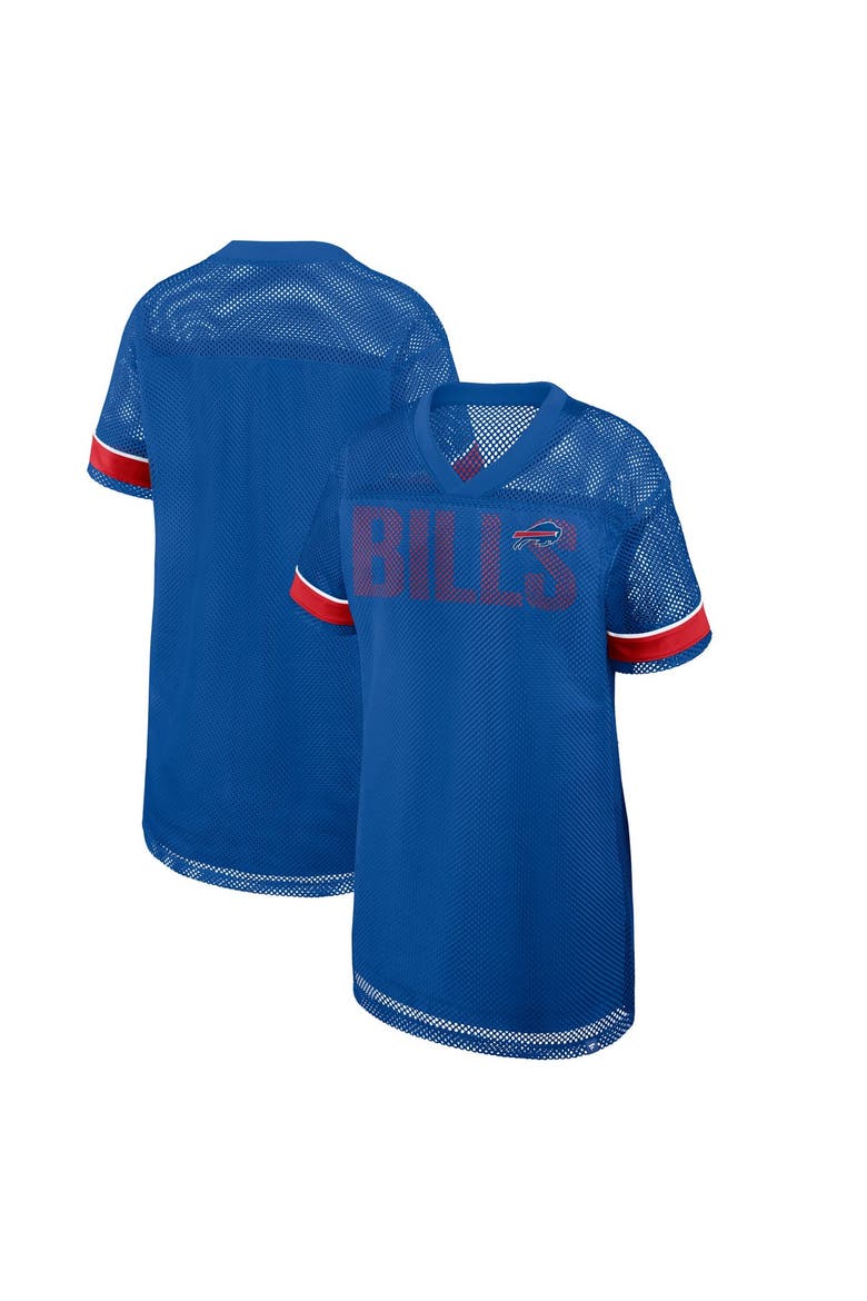 Women's Fanatics  Royal Buffalo Bills Oversized Team First Deep Route Mesh V-Neck Dress, Main, color, Royal