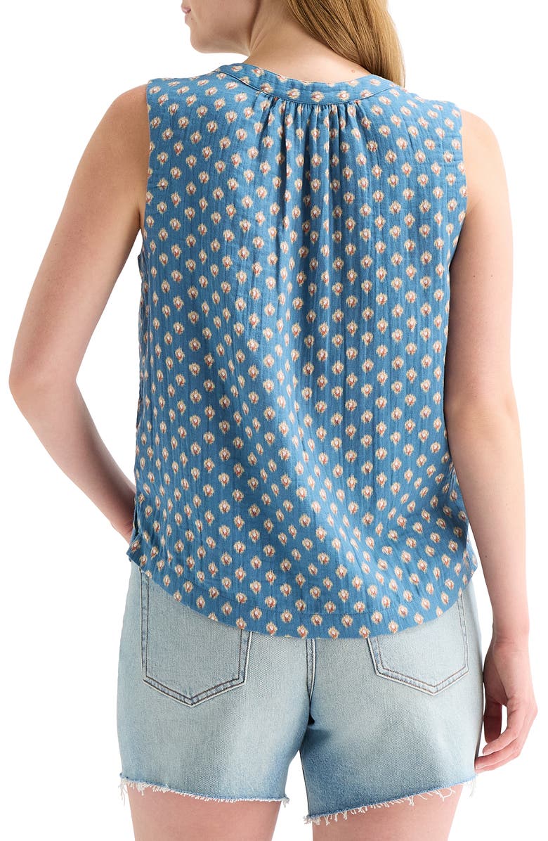 Lucky Brand Split Neck Sleeveless Top, Alternate, color, Navy Multi
