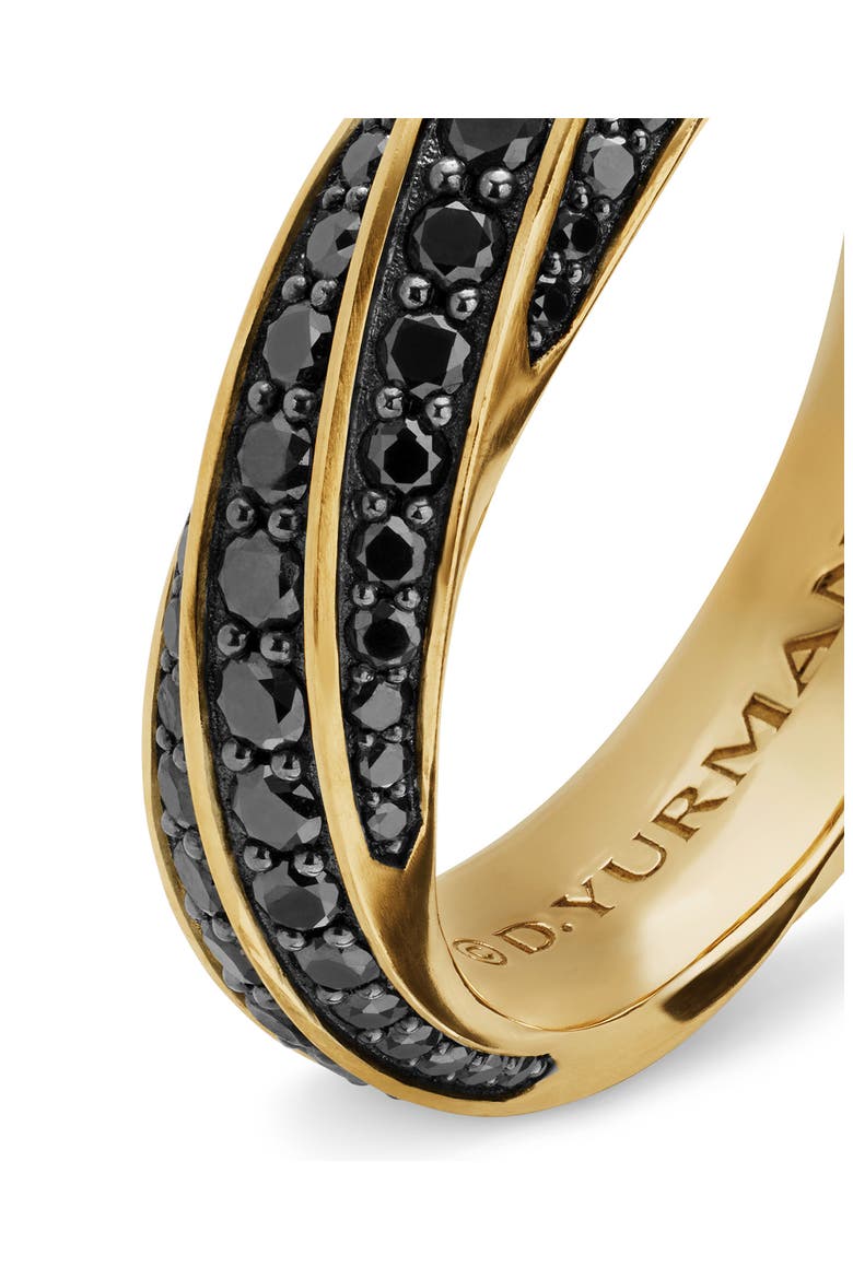 Cable Edge Band Ring in Recycled 18K Yellow Gold with Pavé Black Diamonds, Alternate, color, 18K GOLD RECYCLED