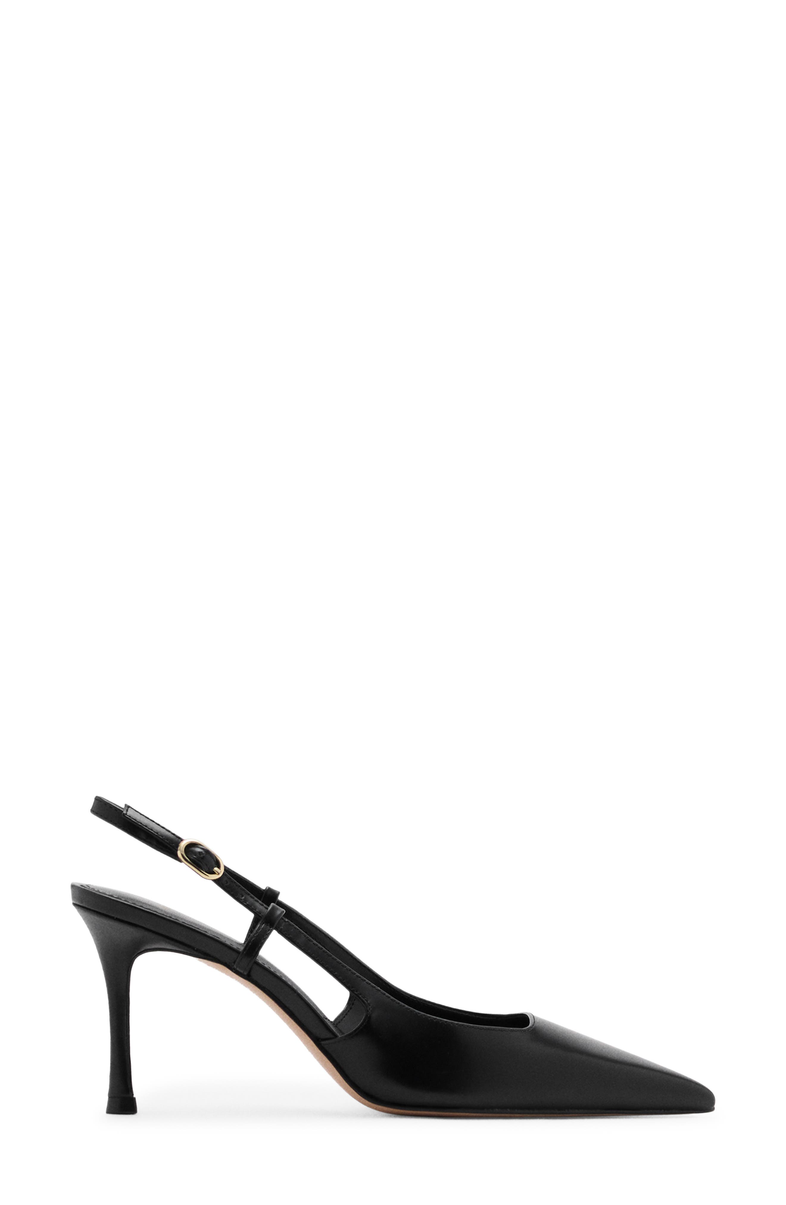 MANGO Pointed Toe Slingback Pump, Alternate, color, Black