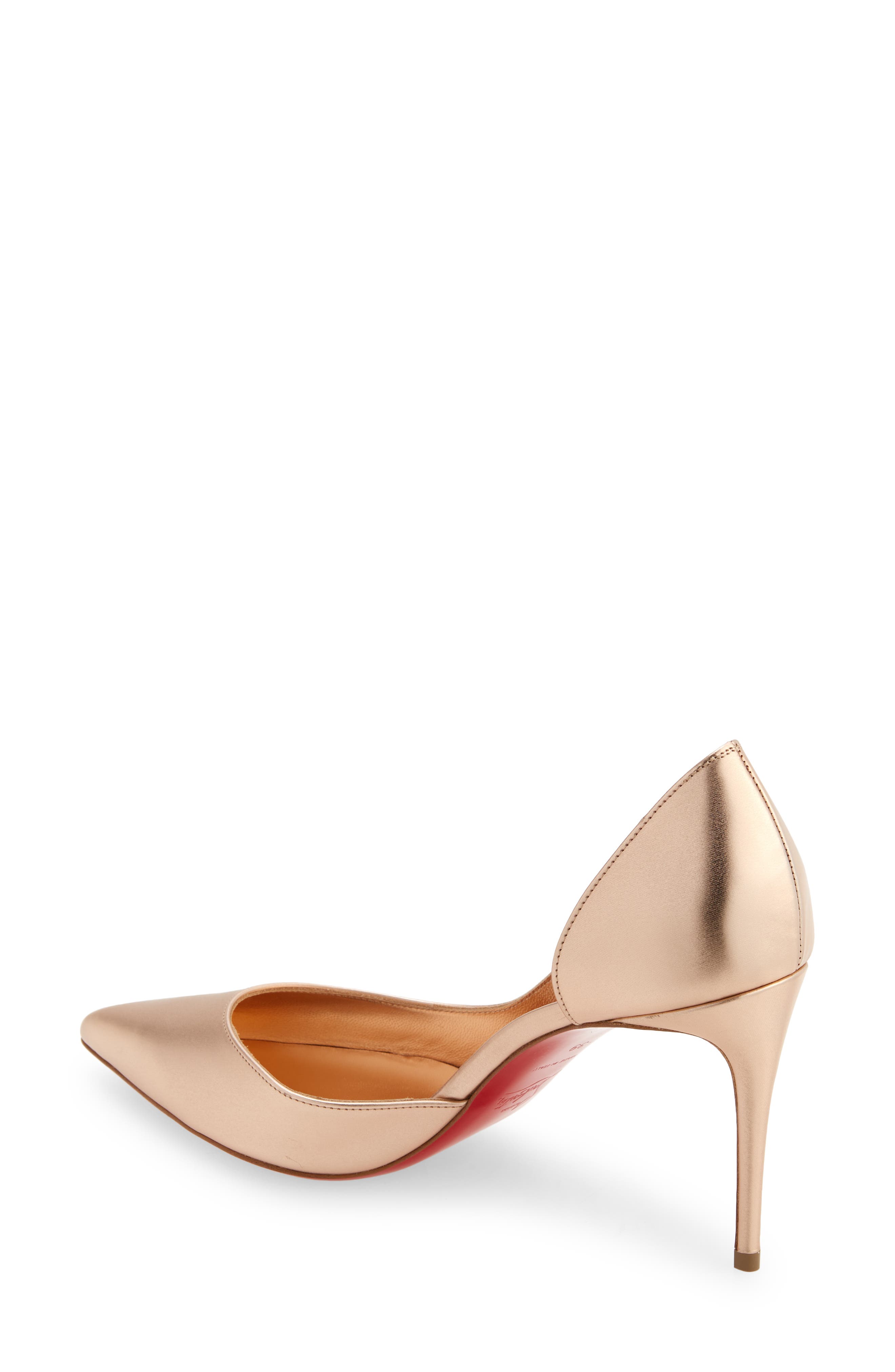 Iriza Pointed Toe Half d'Orsay Pump, Alternate, color, F608 LECHE/ LIN LECHE