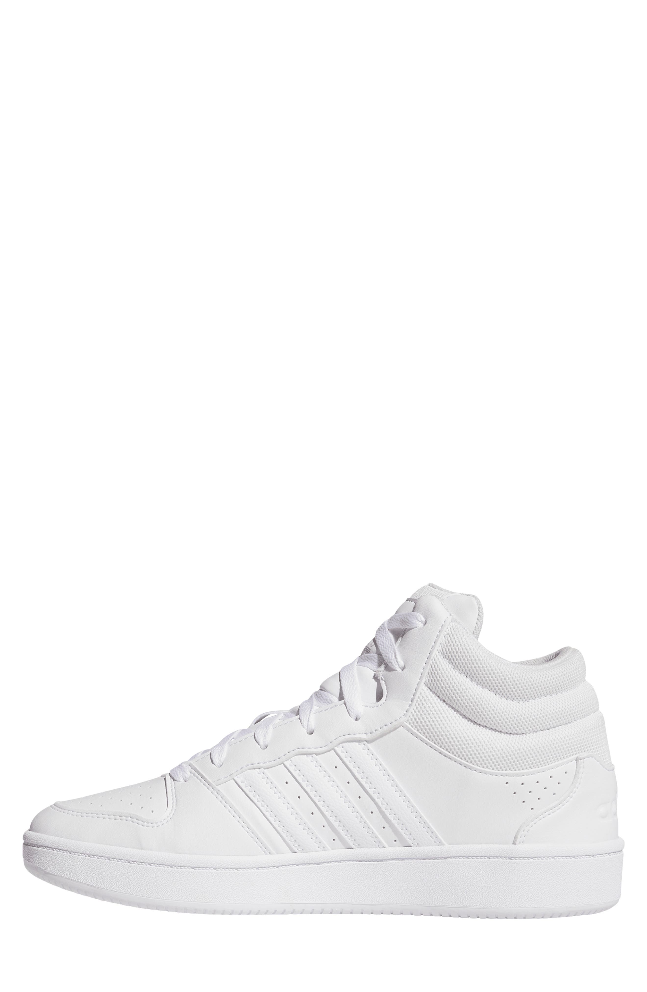 Gender Inclusive Hoops 3.0 Mid Top Sneaker, Alternate, color, WHITE/ WHITE/ GREY