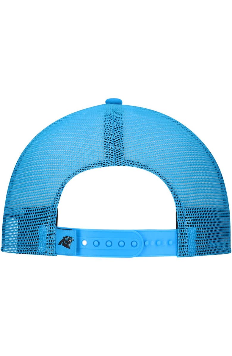 New Era Men's New Era White/Blue Carolina Panthers Distressed 9FIFTY A-Frame Snapback Hat, Alternate, color, White