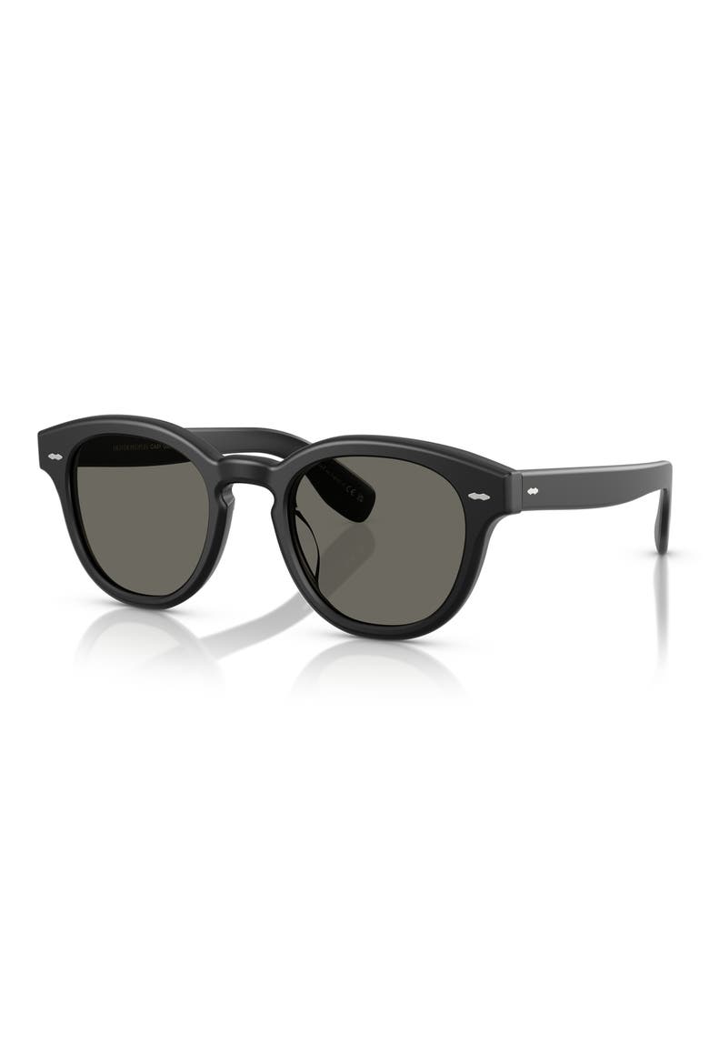 48mm Cary Grant Phantos Sunglasses, Alternate, color, SEMI-MATTE BLACK / CARBON GREY
