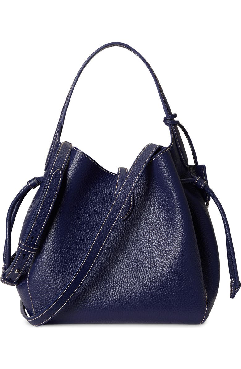 Polo Ralph Lauren Small Polo Play Pebble Leather Crossbody Tote, Alternate, color, Ink