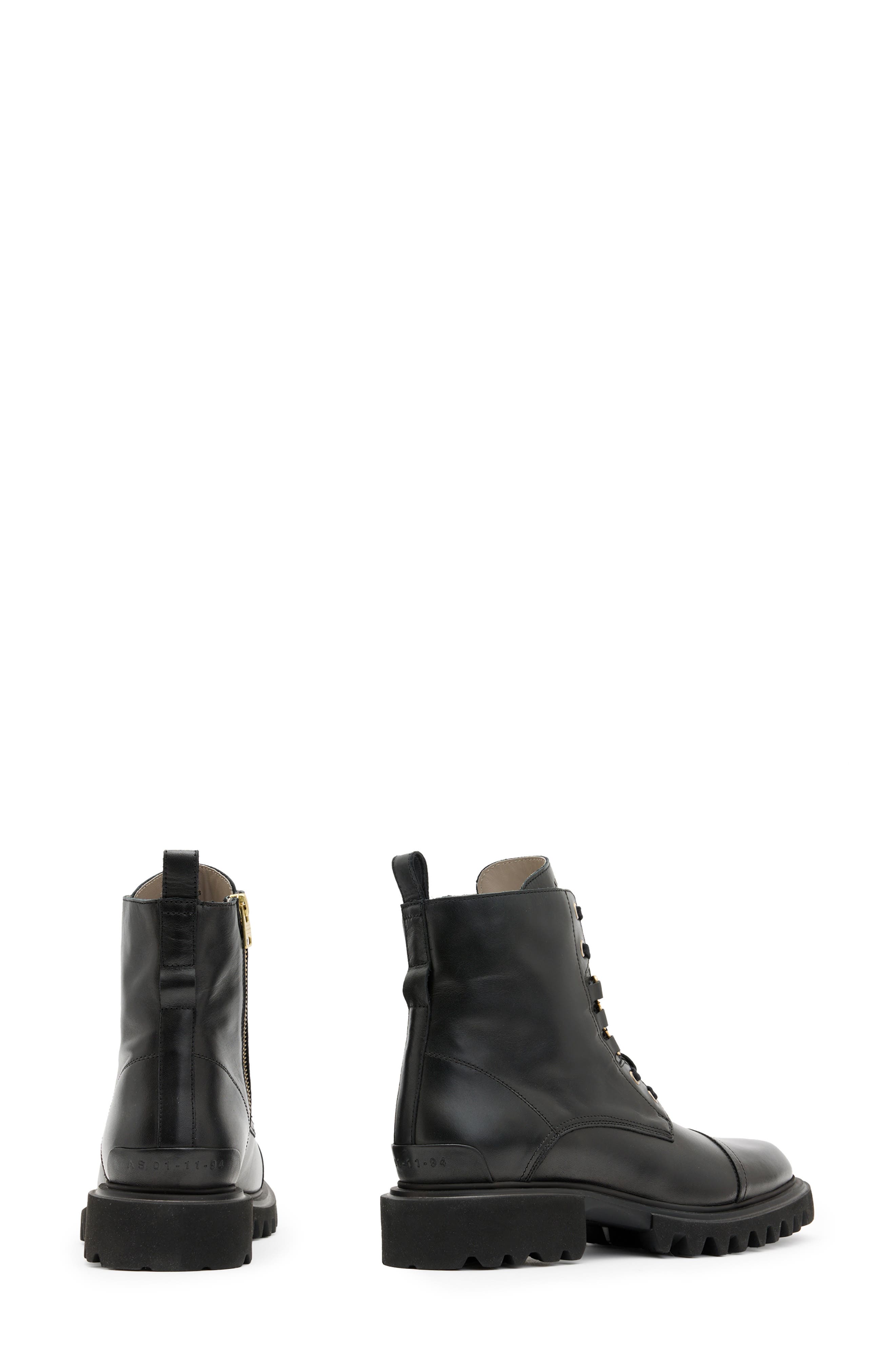 Lydia Cap Toe Combat Boot, Alternate, color, BLACK