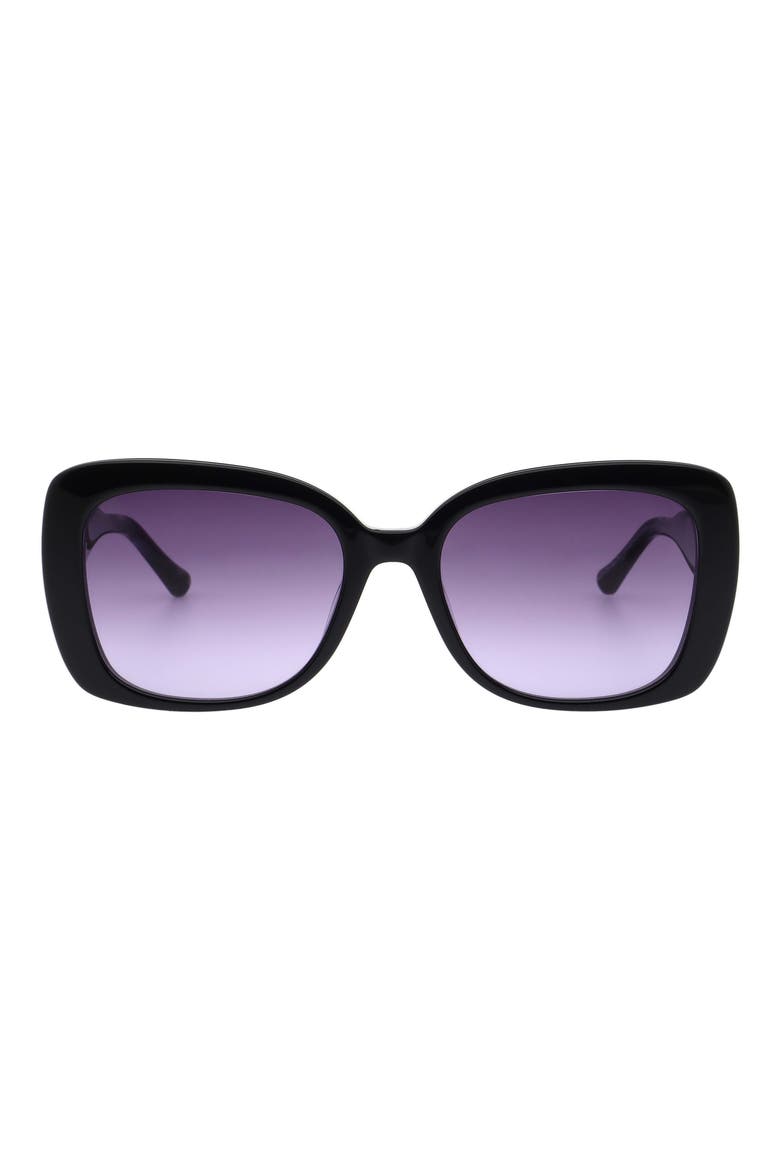 56mm Square Sunglasses, Main, color, GLOSS BLACK