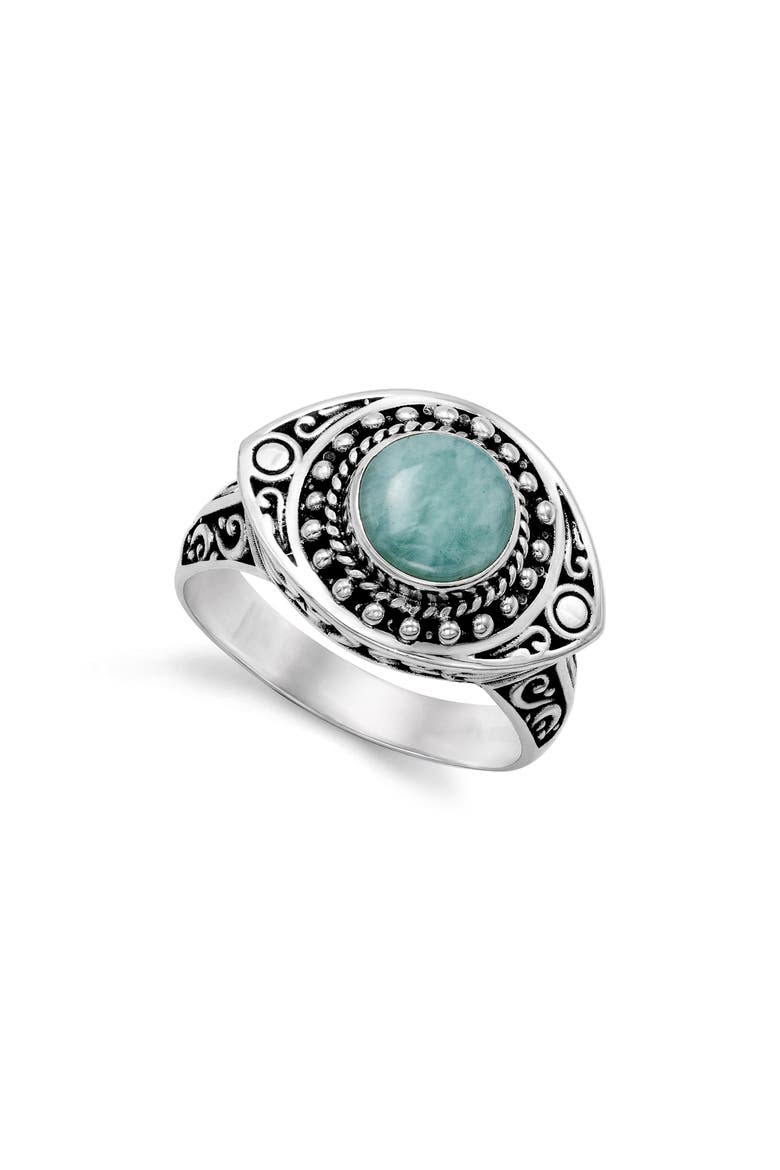 Larimar Evil Eye Ring, Main, color, BLUE/ GREEN