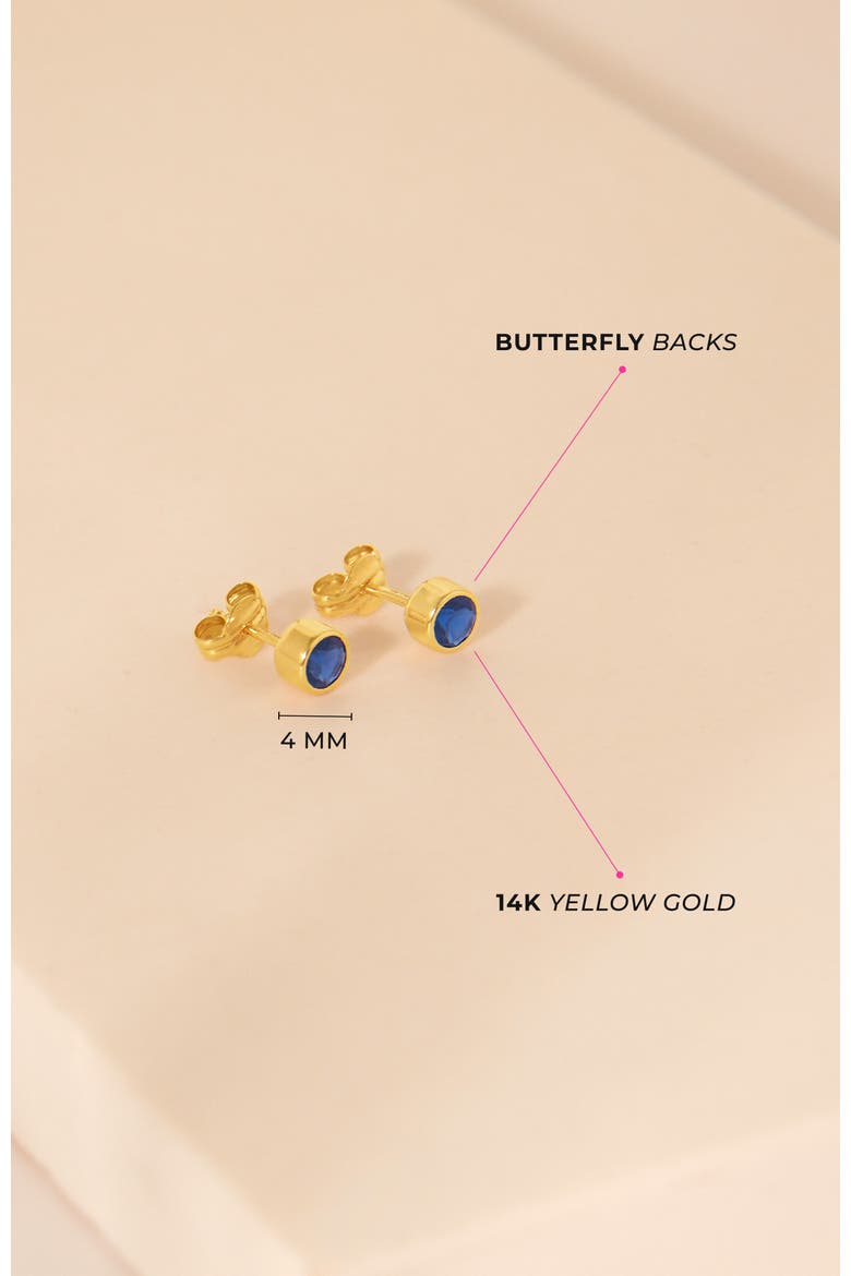 14k Halo Girl Earrings, Alternate, color, Dark Blue
