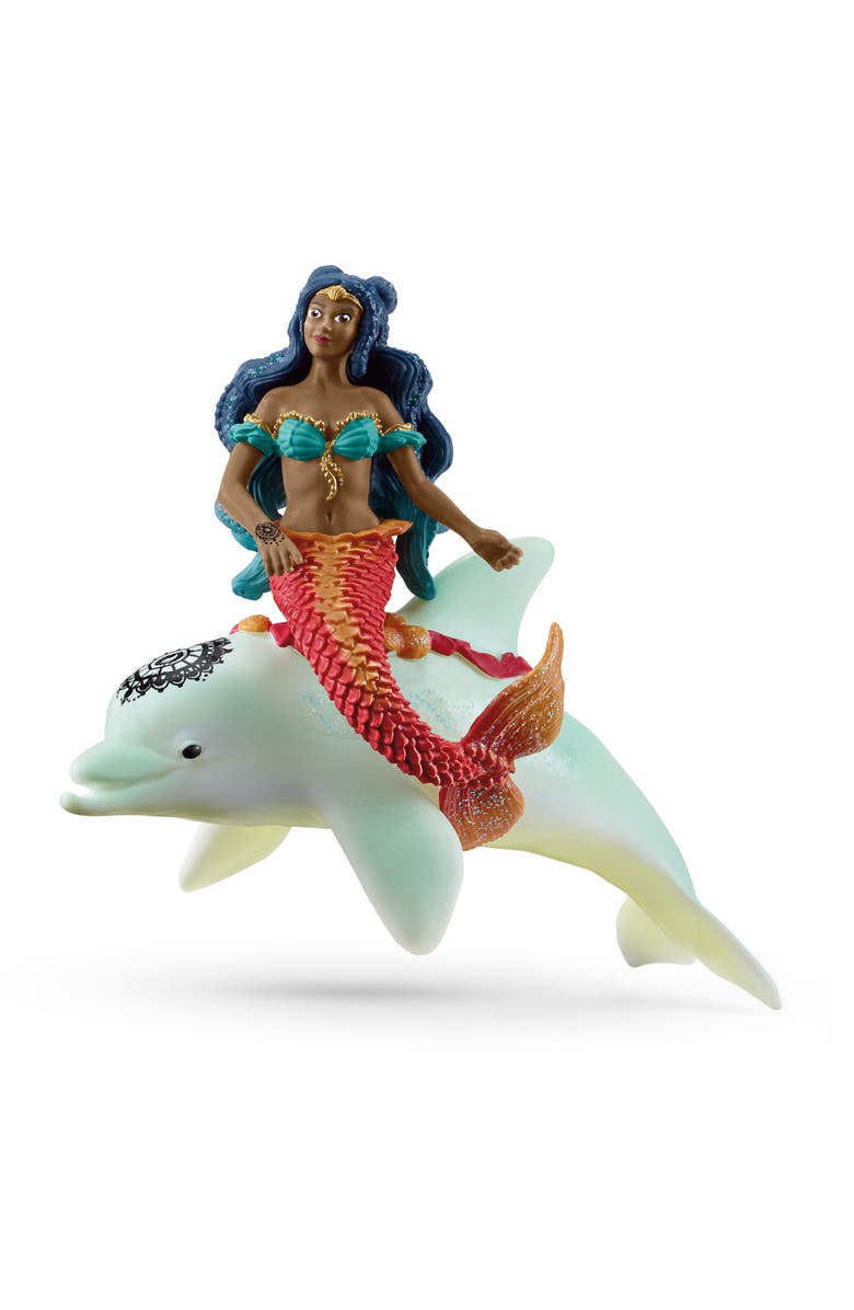 Schleich Bayala Isabelle On Dolphin, Figurine Playset, Vinyl, Kids Ages 5+, Main, color, Multicolored