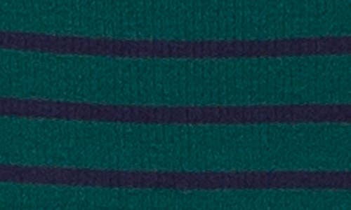Liverpool Los Angeles Stripe Turtleneck Rib Top In Green