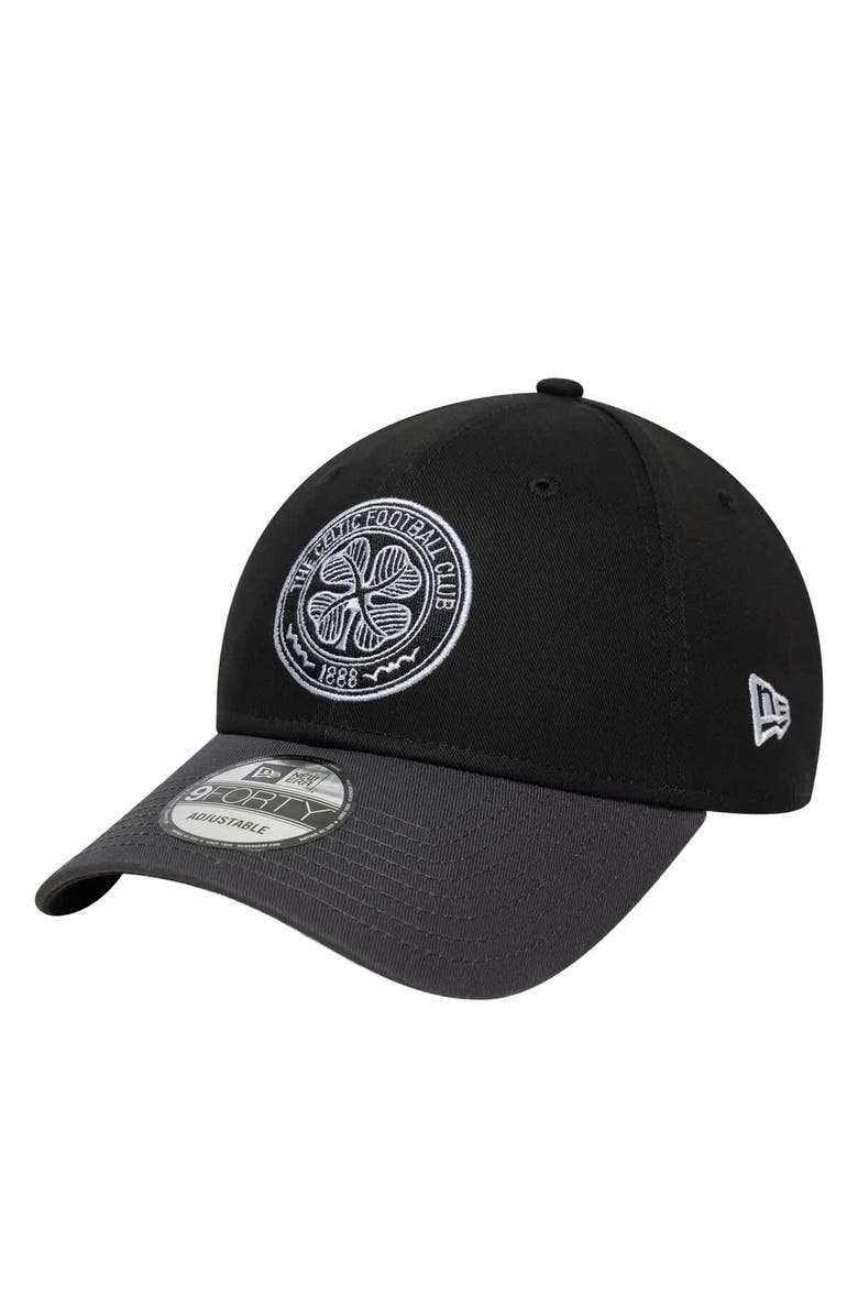 New Era Men's New Era  Black/Gray Celtic Contract 9FORTY Adjustable Hat, Main, color, 