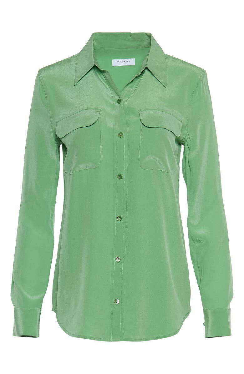 Equipment Signature Silk Button-Up Shirt, Alternate, color, Pprmnt