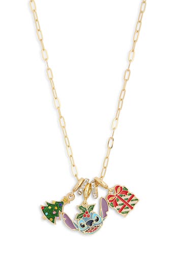 Baublebar X Disney® Stitch Holiday Charm Necklace In Gold