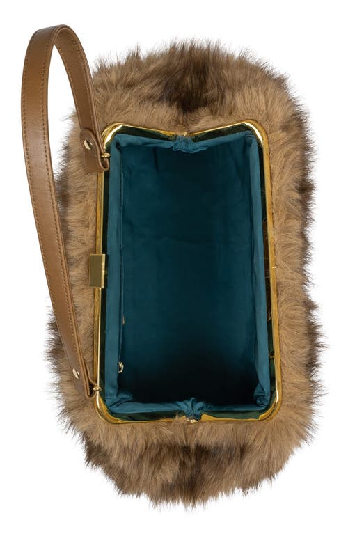 Jeffrey Campbell Gabor Faux Fur Satchel Handbag In Brown
