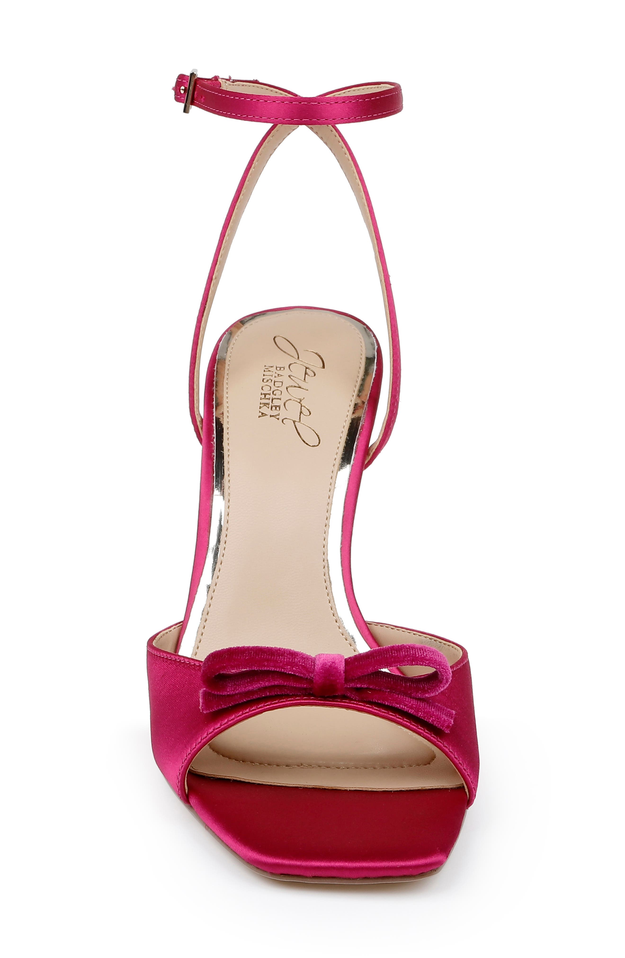 Jewel Badgley Mischka Elisha Ankle Strap Sandal, Alternate, color, Pink Satin