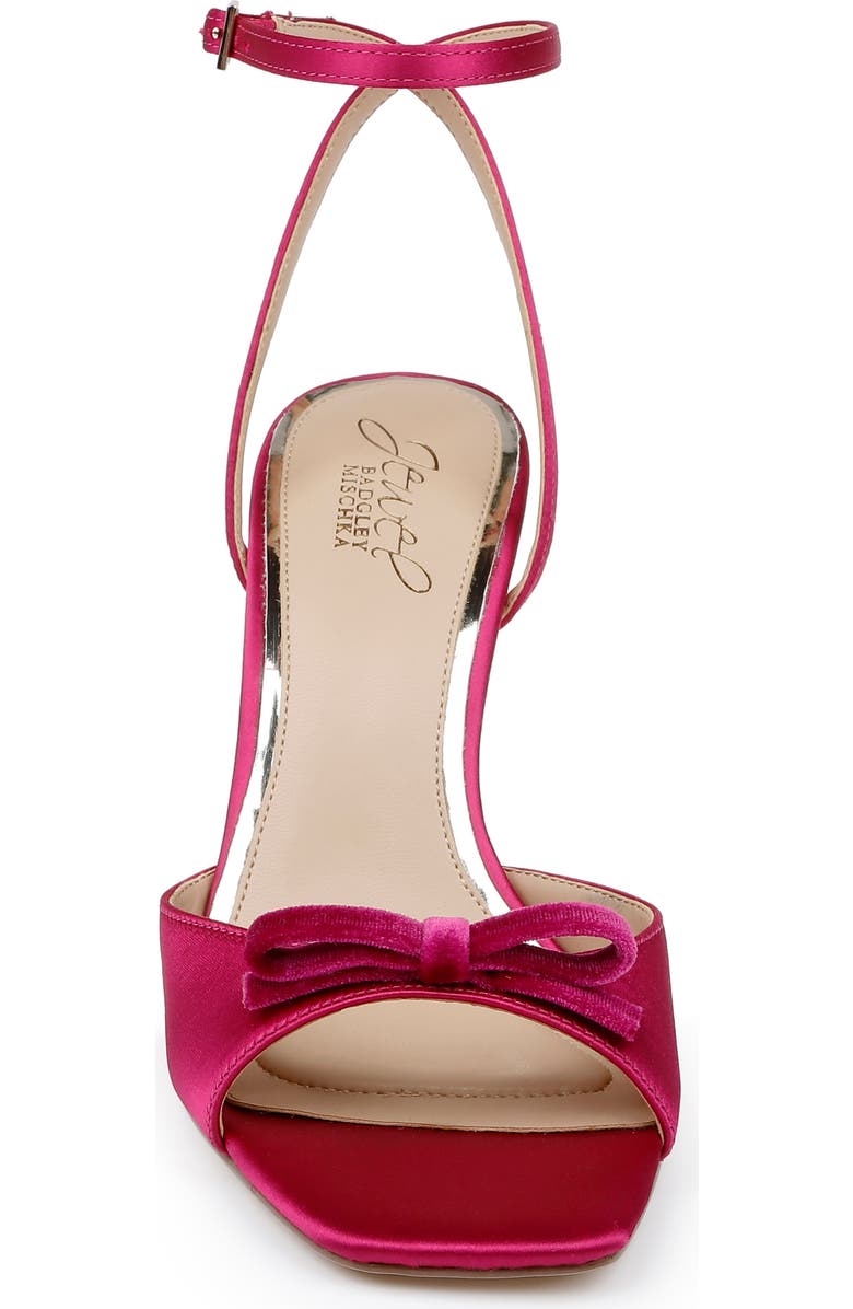 Jewel Badgley Mischka Elisha Ankle Strap Sandal, Alternate, color, Pink Satin