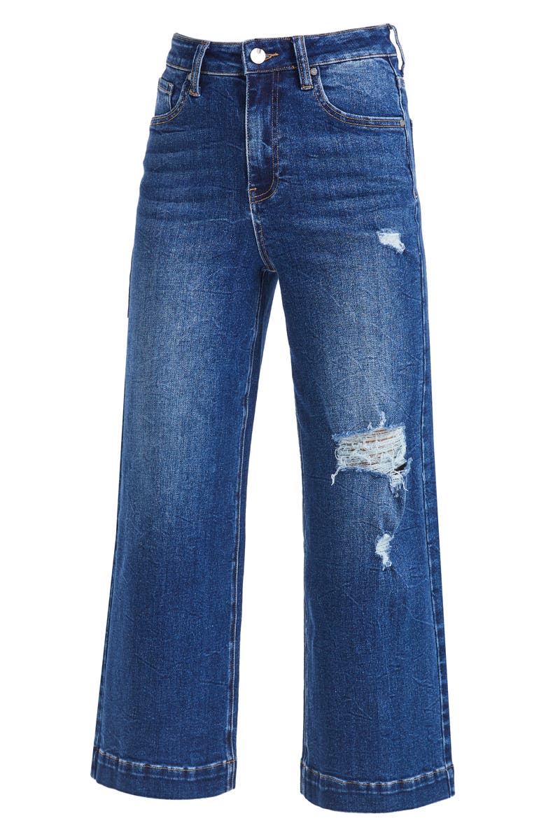 Bayeas Ripped Mid Rise Crop Wide Leg Jeans, Alternate, color, 