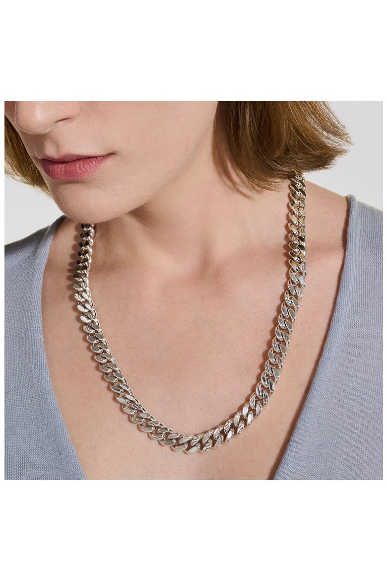 Curb Chain Necklace, 11mm, Alternate, color, STERLING SILVER