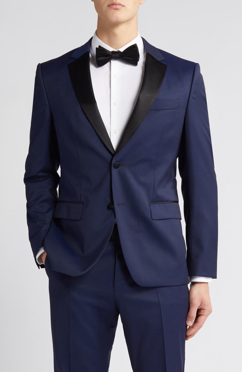 BOSS Huge Navy Wool Tuxedo, Alternate, color, Dk Bu