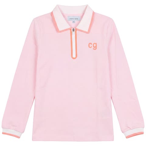 Contrast Trim Stretch Pique Polo Top