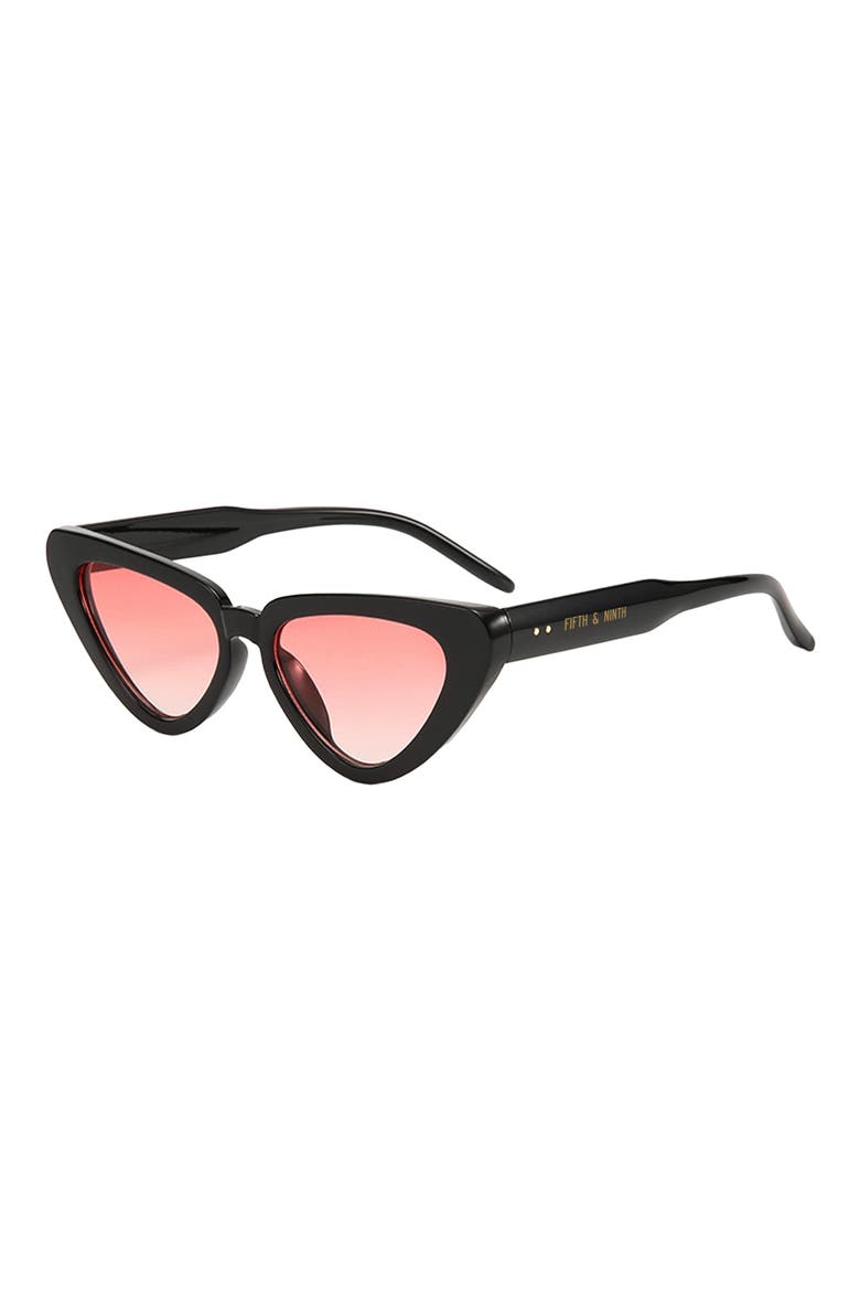Freya 53mm Gradient Polarized Cat Eye Sunglasses, Alternate, color, BLACK/ ROSE