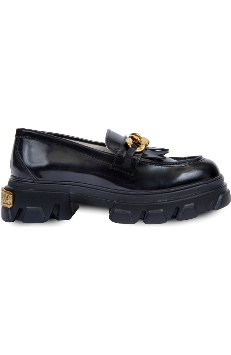 URBNKICKS Gold Chain Leather Loafer, Alternate, color,