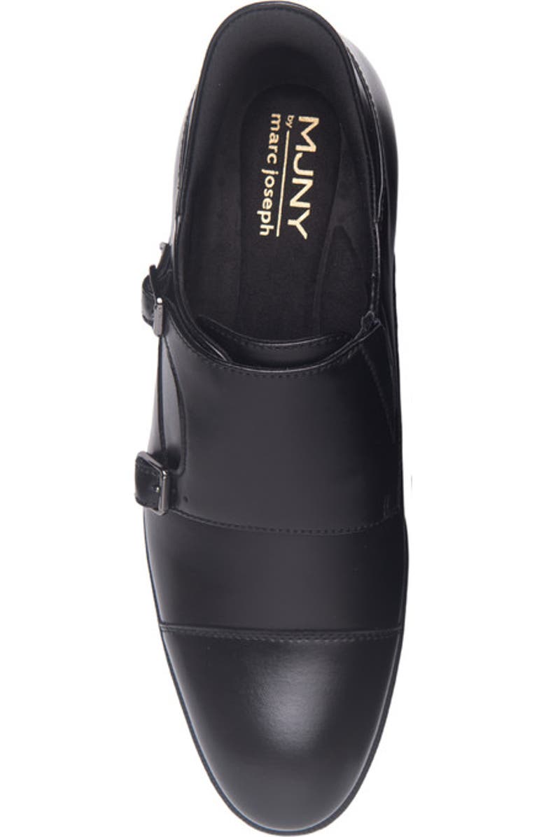 Marc Joseph New York Olive Street Hands Free Technology Leather Double Monk Dress Oxford, Alternate, color, Black Napa Leather