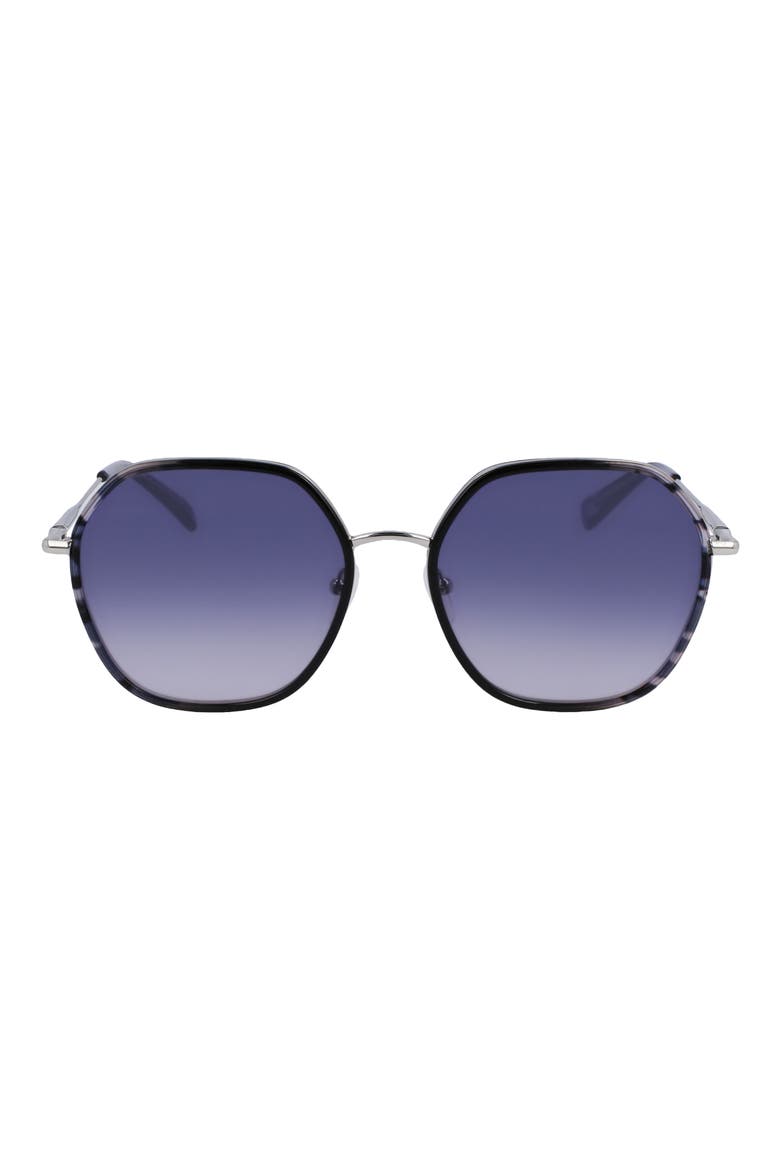 Roseau 58mm Gradient Rectangular Sunglasses, Main, color, SILVER/BLACK CAMOU
