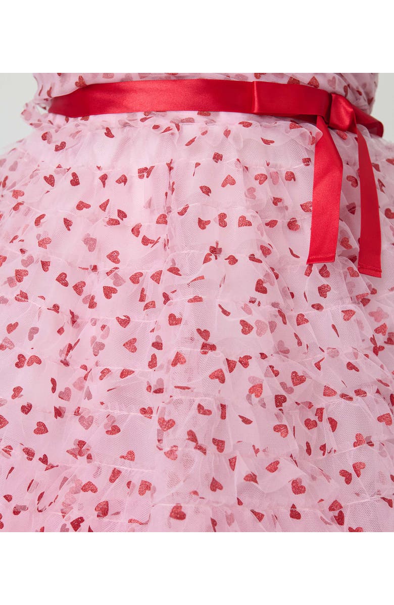 Unique Vintage Plus Size Tulle Sweetheart Cupcake Swing Dress, Alternate, color, Pink W/ Red Hearts