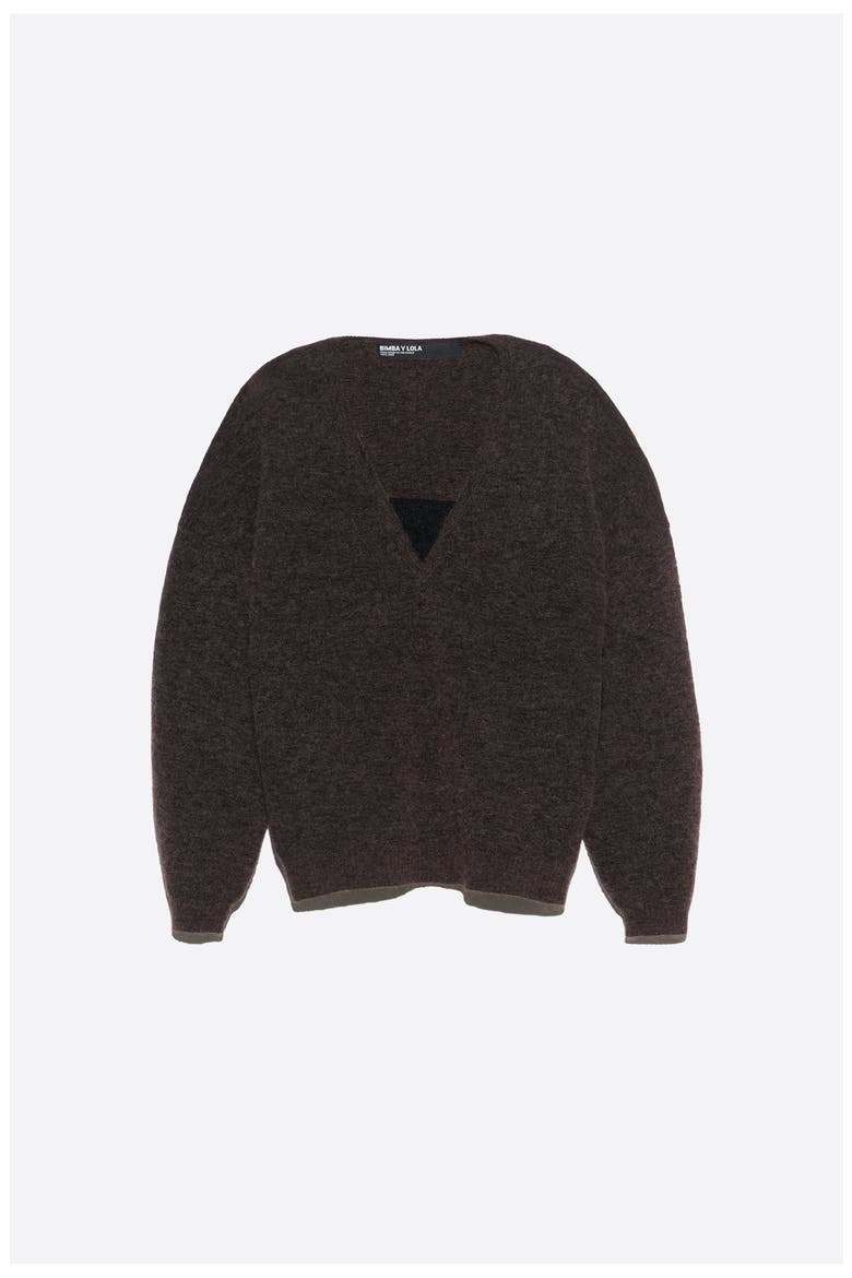 Mohair V-Neck Oversize Sweater, Alternate, color, DARK TAUPE