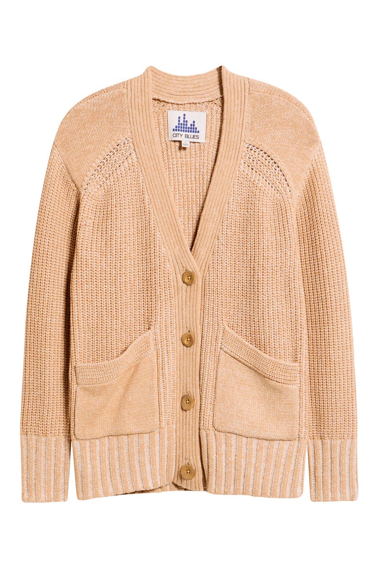 Cotton Blend Cardigan, Alternate, color, CHAMPAGNE