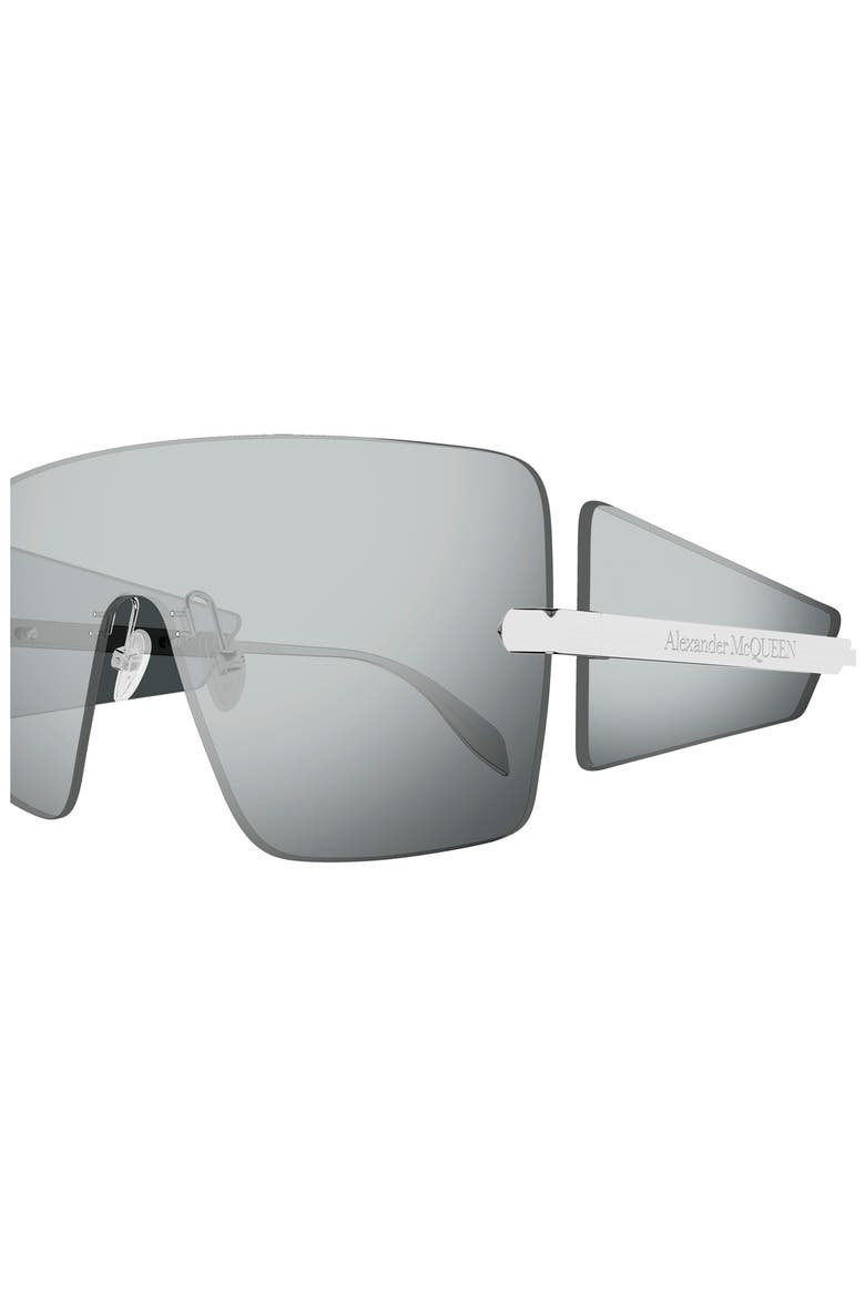 99mm Oversize Mask Sunglasses, Alternate, color, SILVER