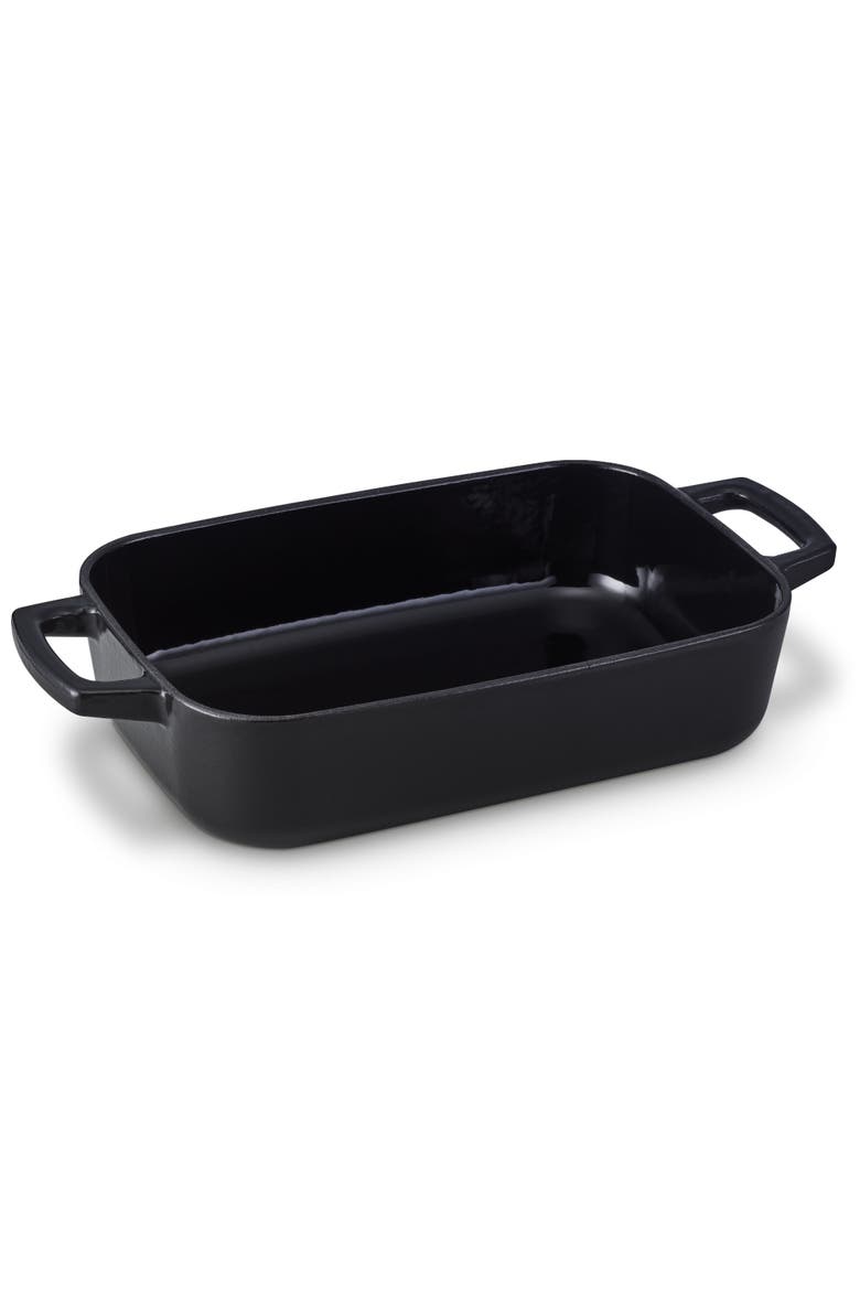Nori Enameled Cast Iron Roasting Pan, 12" x 8", Main, color, Black