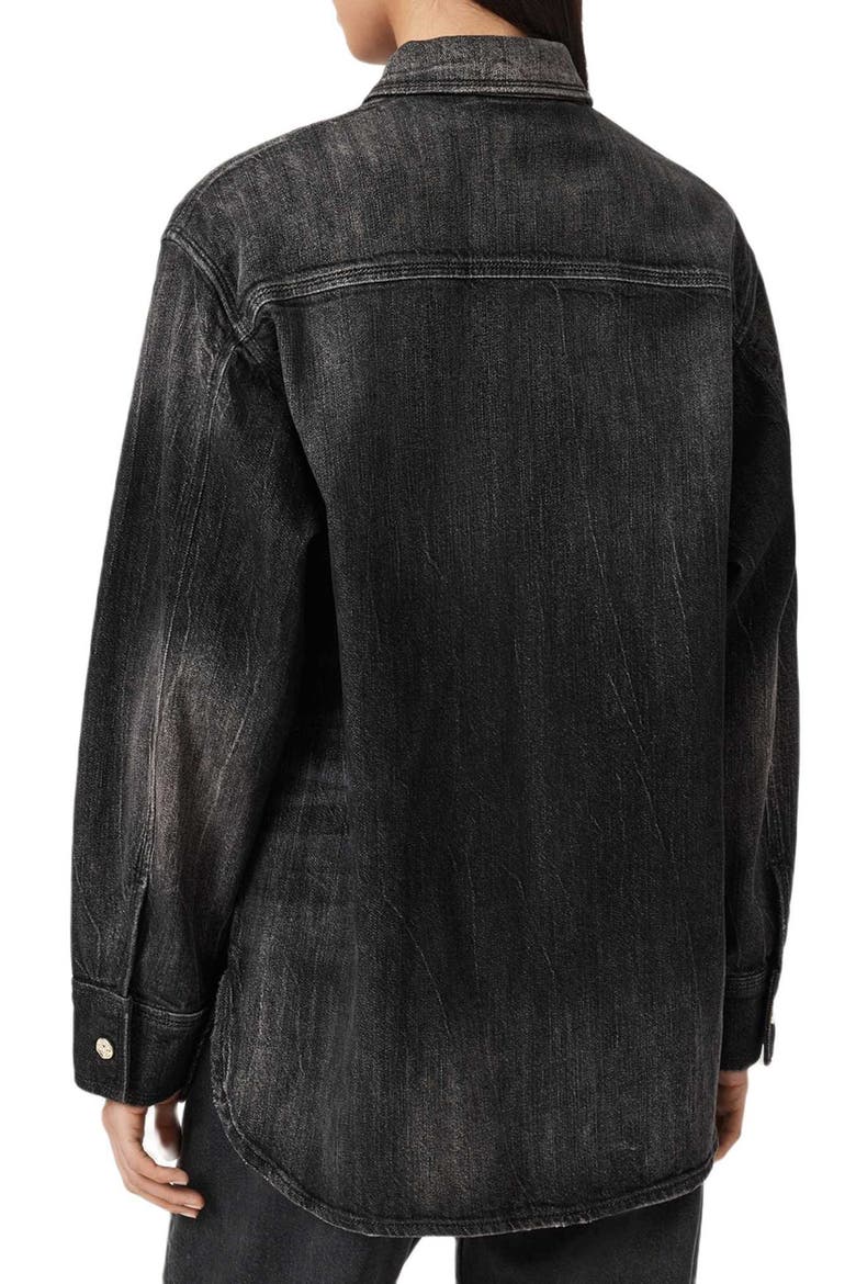 Bryn Denim Button-Up Shirt, Alternate, color, WASHED BLACK