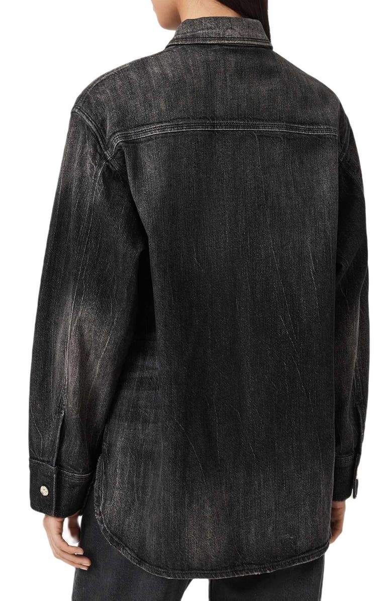 AllSaints Bryn Denim Button-Up Shirt, Alternate, color, Washed Black