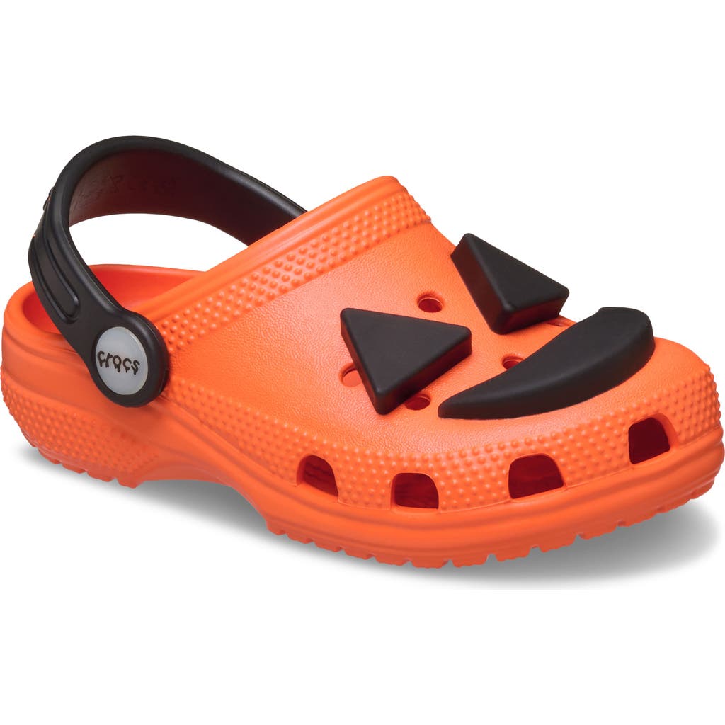 Crocs Kids' Classic Jack O' Lantern Lights Clog In Orange