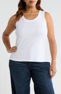 Caslon® Scoop Neck Rib Cotton Tank
