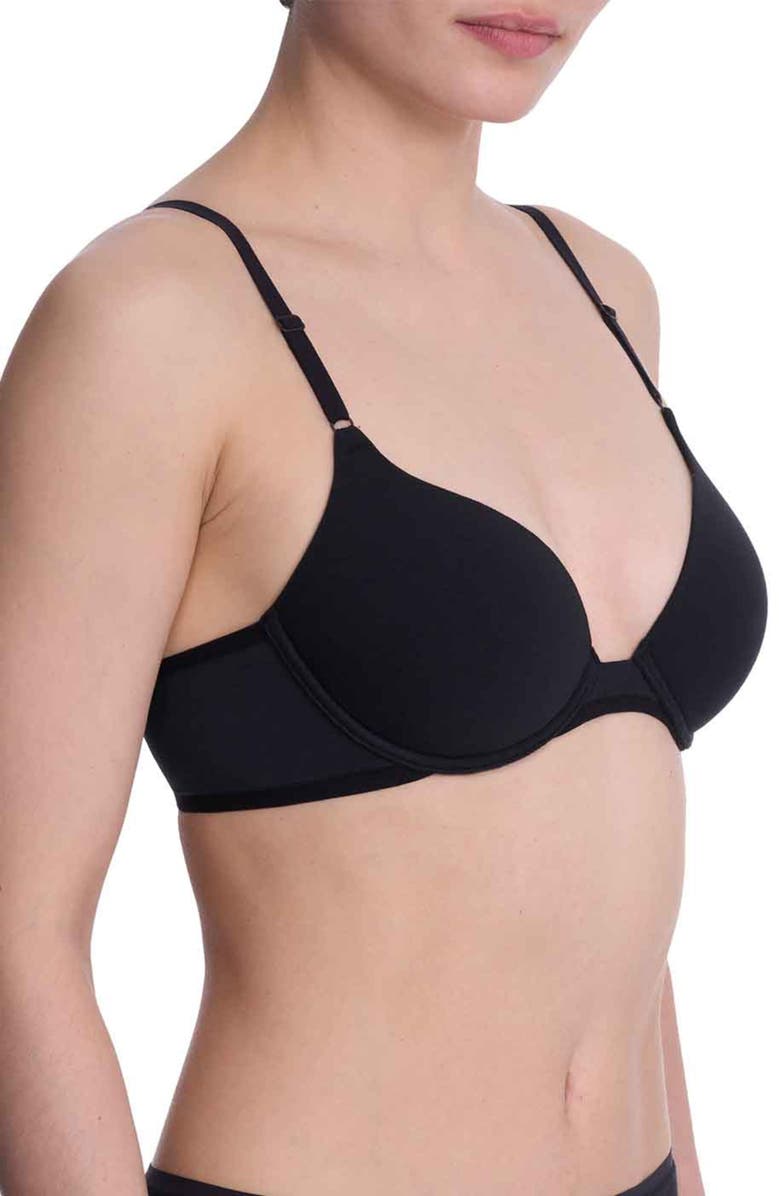 Natori Bliss Cotton Covertible T-Shirt Bra, Alternate, color, Black