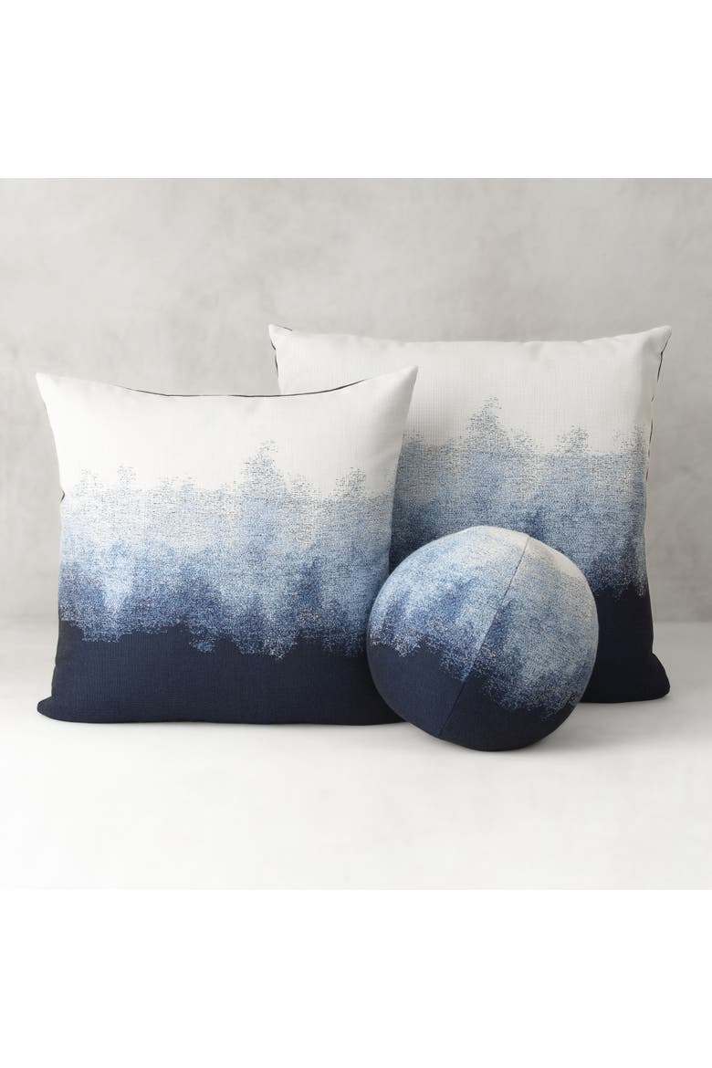 Artful Ombre Indoor & Outdoor Woven Accent Orb Pillow, Alternate, color, Midnight
