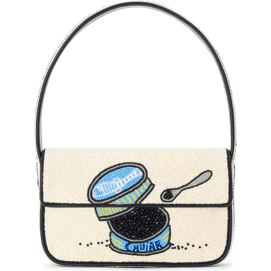 Staud Tommy Beaded Shoulder Bag In Neutral