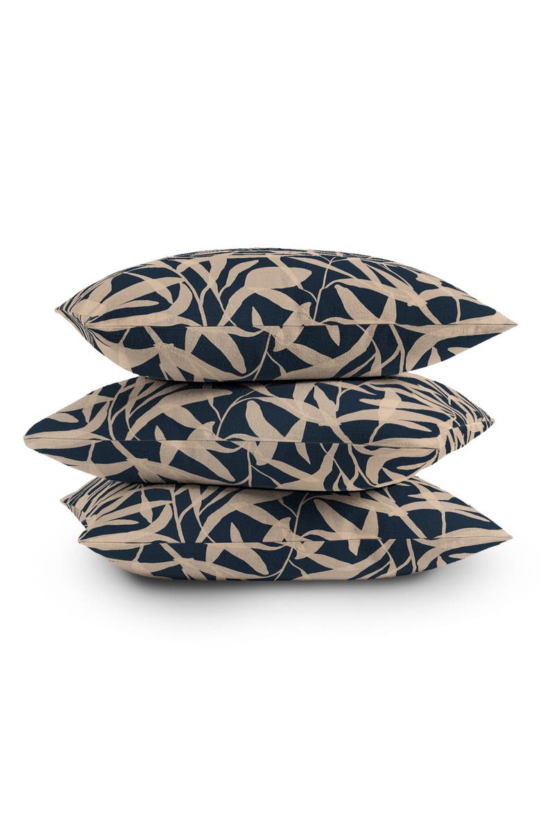 Deny Designs Leaf Print Throw Pillow, Alternate, color, Blue