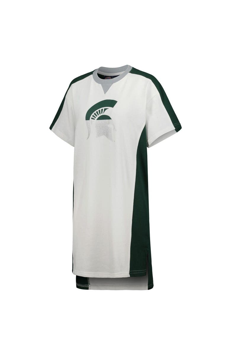 G-III 4HER BY CARL BANKS Women's G-III 4Her by Carl Banks White Michigan State Spartans Home Run T-Shirt Dress, Alternate, color, White