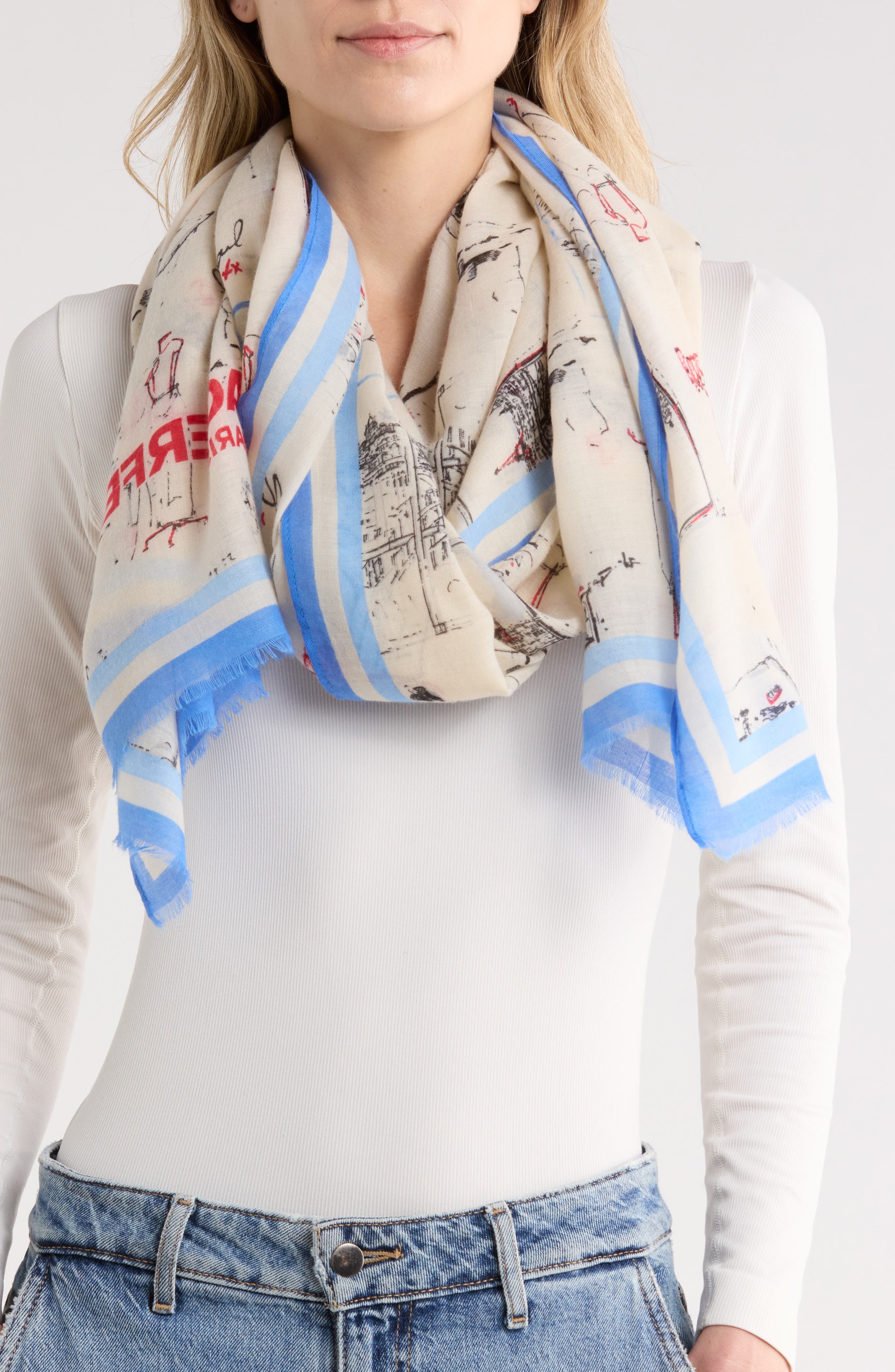 Calvin Klein Abstract Floral Scarf