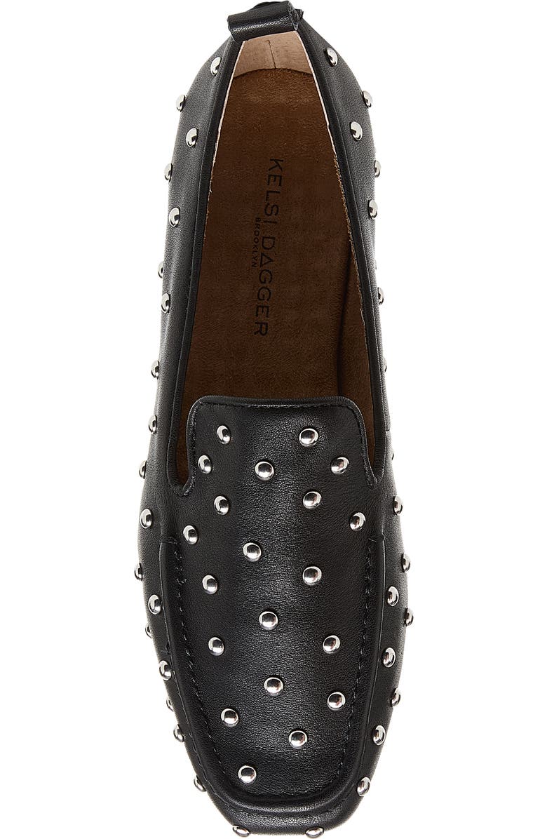 Kelsi Dagger Brooklyn Finley Studded Square Toe Flat, Alternate, color, Black