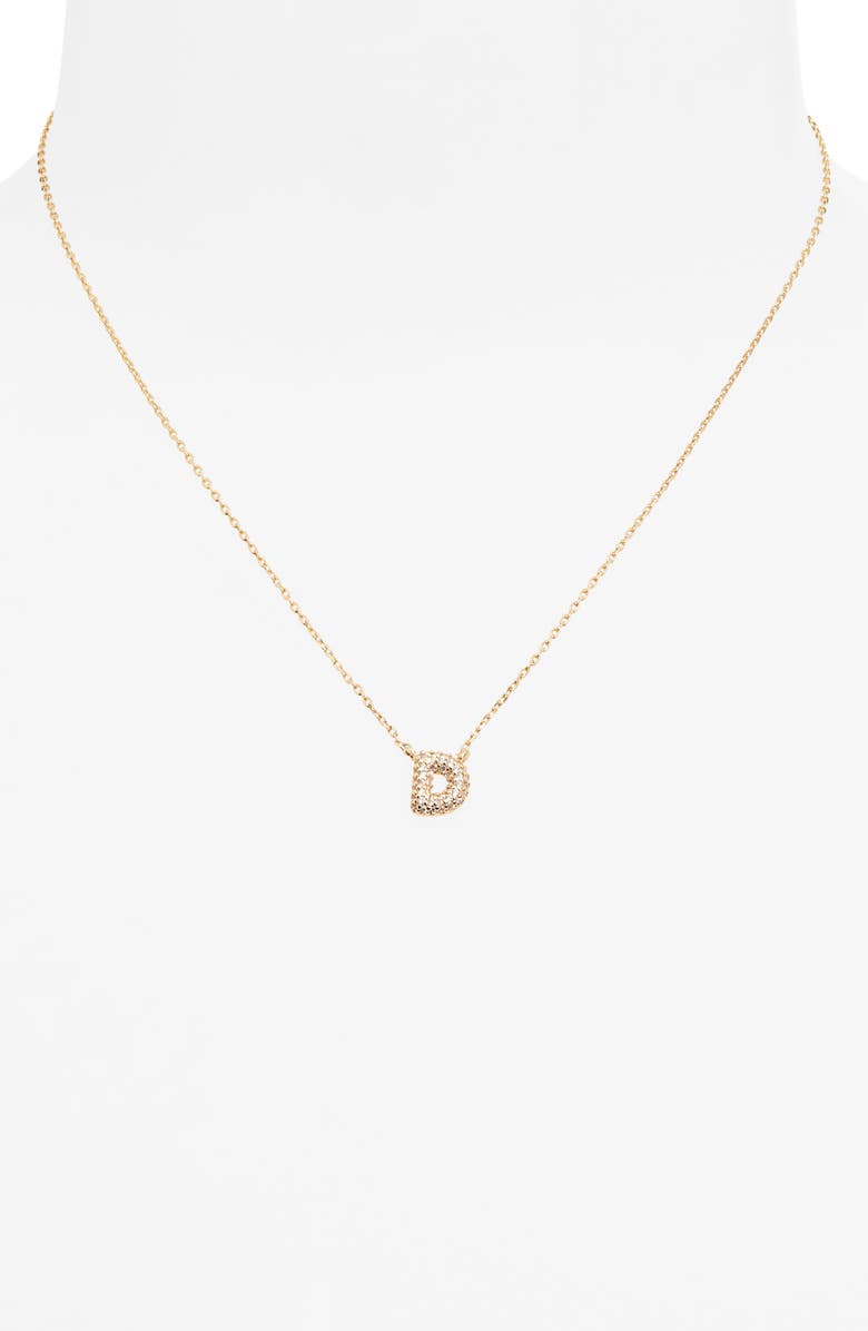 BP. Pavé Crystal Initial Necklace, Alternate, color, D- 14K Gold Dipped