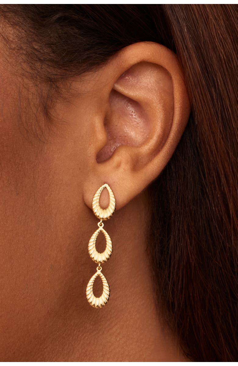 Oradina 14K Gold Serenity Drop Earrings, Alternate, color, 