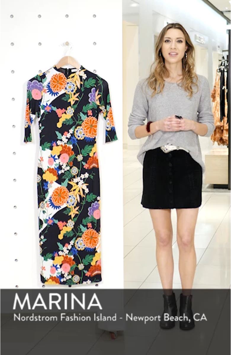 Delora Mock Neck Midi Sheath Dress, sales video thumbnail