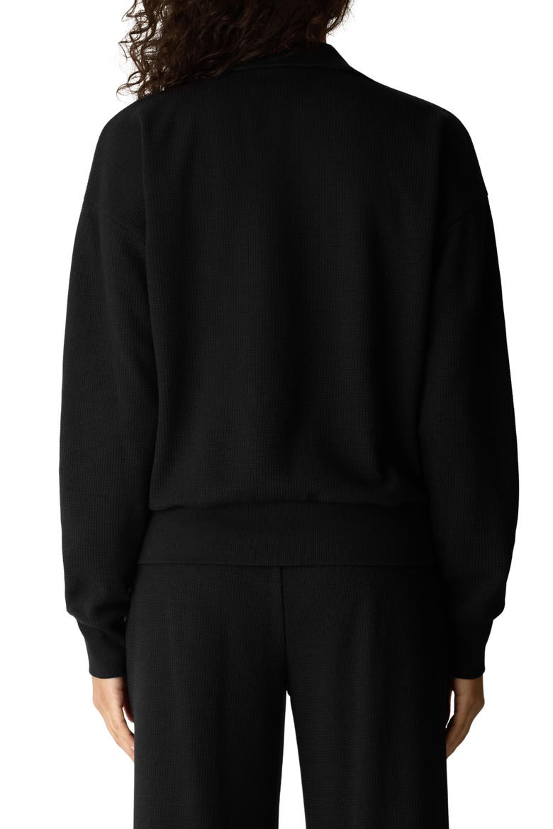 High Collar Henley Top, Alternate, color, BLACK