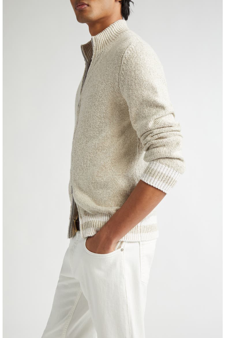 Full Zip Cardigan, Alternate, color, SAND WHITE AND SAND